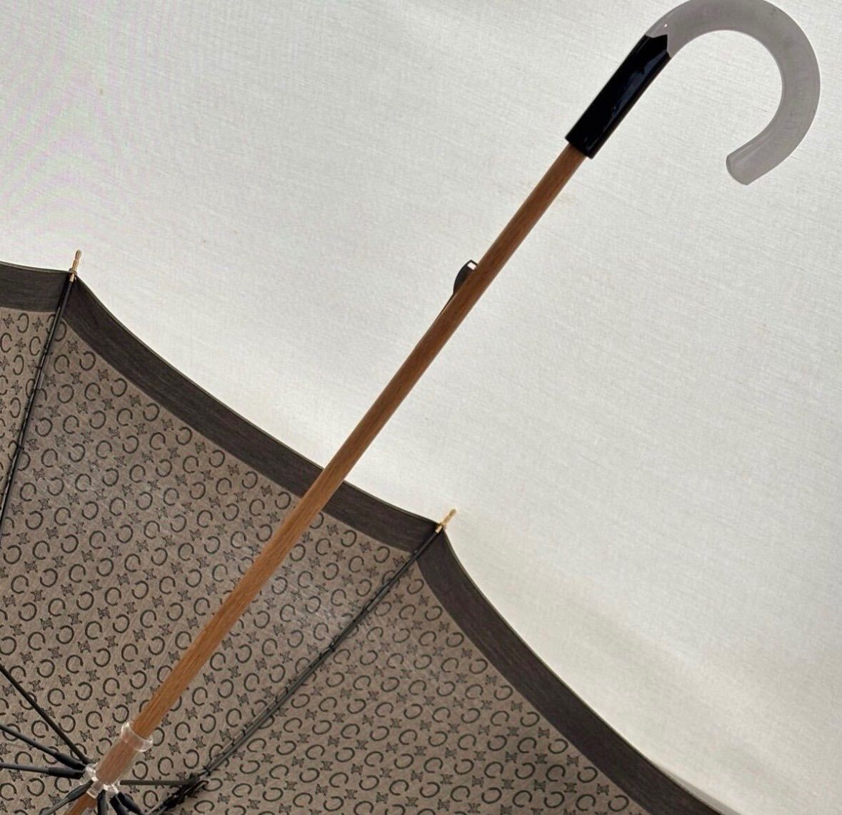 CELINE 美品 トリオンフ 日傘 長傘 ブラウン×ゴールドメタル金具