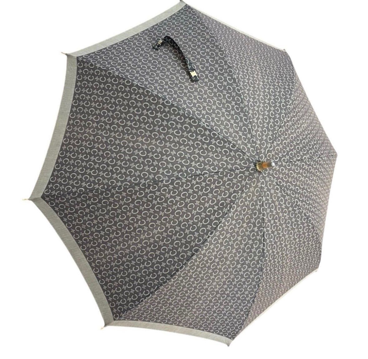 CELINE 美品 トリオンフ 日傘 長傘 ブラウン×ゴールドメタル金具