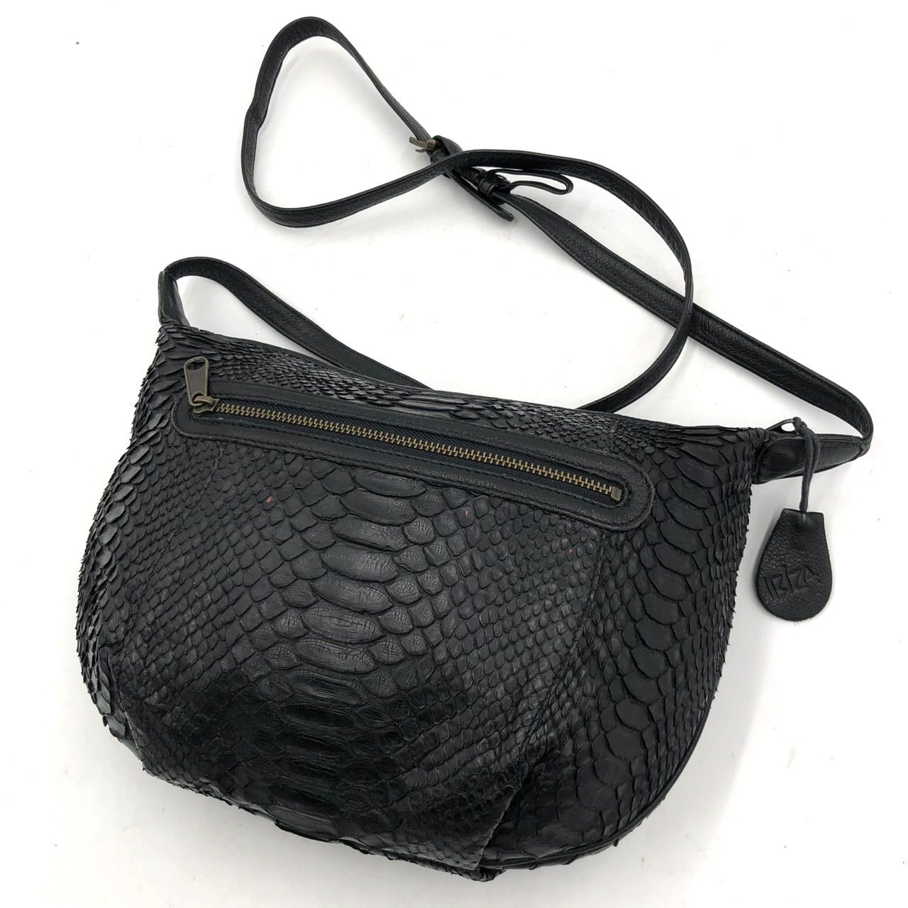 イビザ IBIZA ショルダーバッグ パイソン エキゾチックレザー 黒