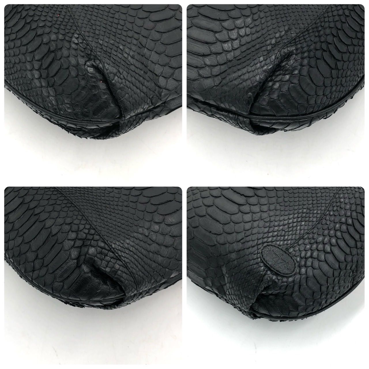 イビザ IBIZA ショルダーバッグ パイソン エキゾチックレザー 黒