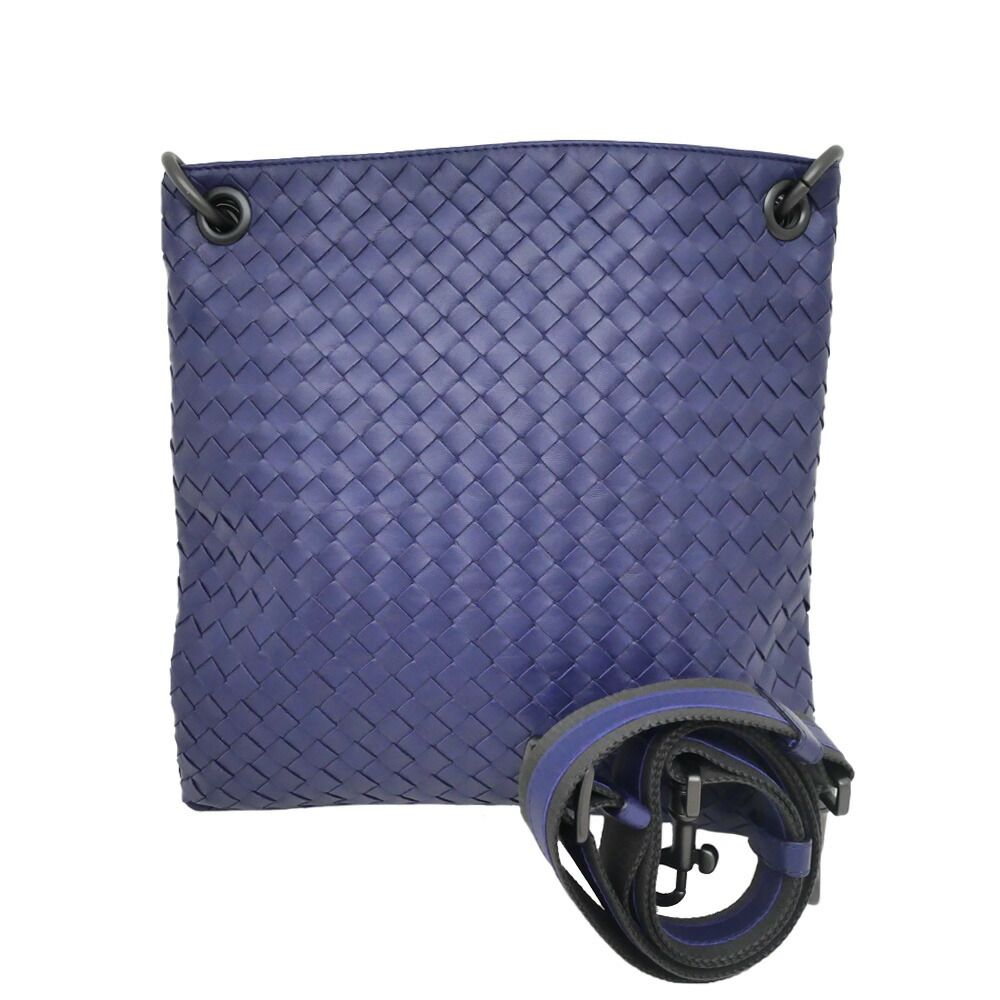 名東】ボッテガヴェネタ イントレチャート ショルダーバッグ レザー