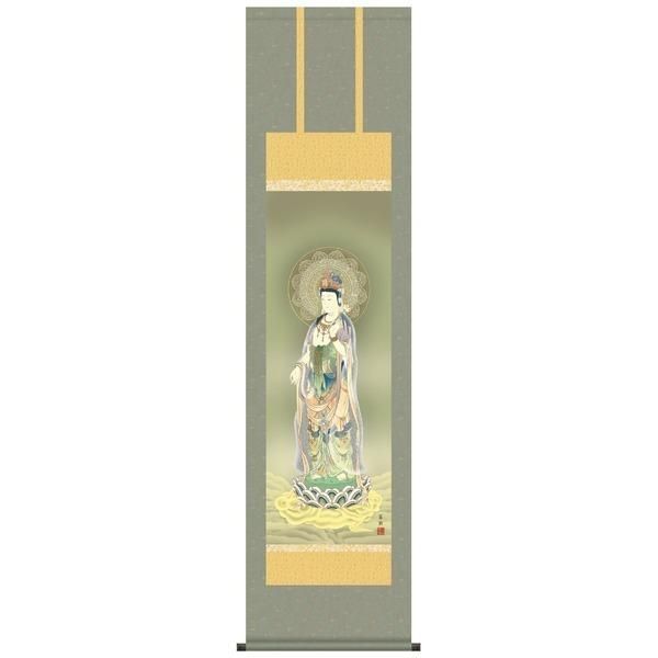 受注生産 〕 鈴木翠朋 仏画掛軸 尺三 「雲上観音」 - メルカリ