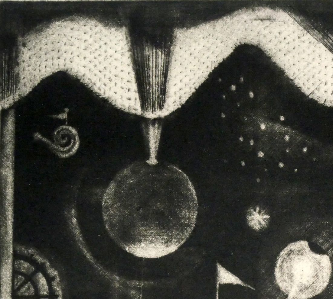 駒井 哲郎「海底の祭」メゾチント、ソフトグランド・エッチング（銅