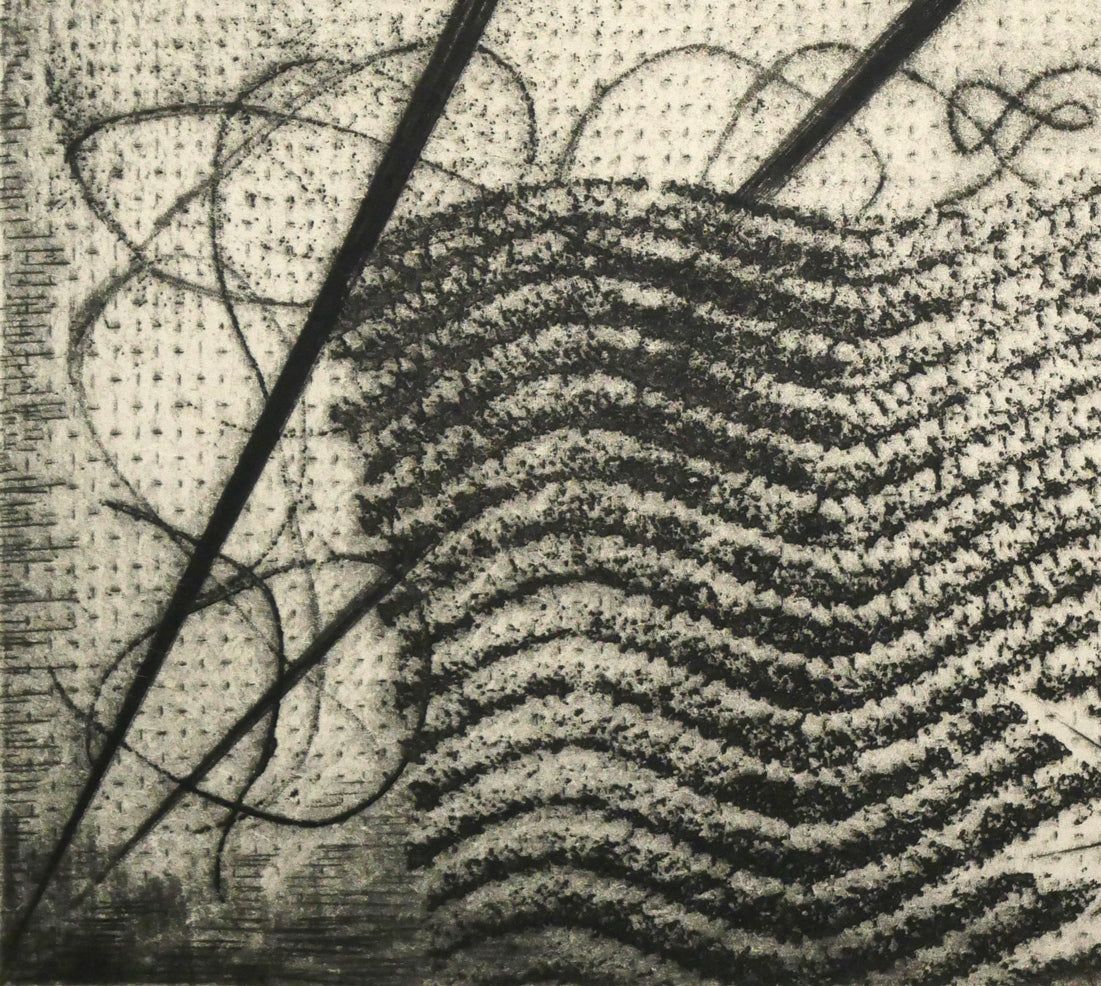 駒井 哲郎「海底の祭」メゾチント、ソフトグランド・エッチング（銅