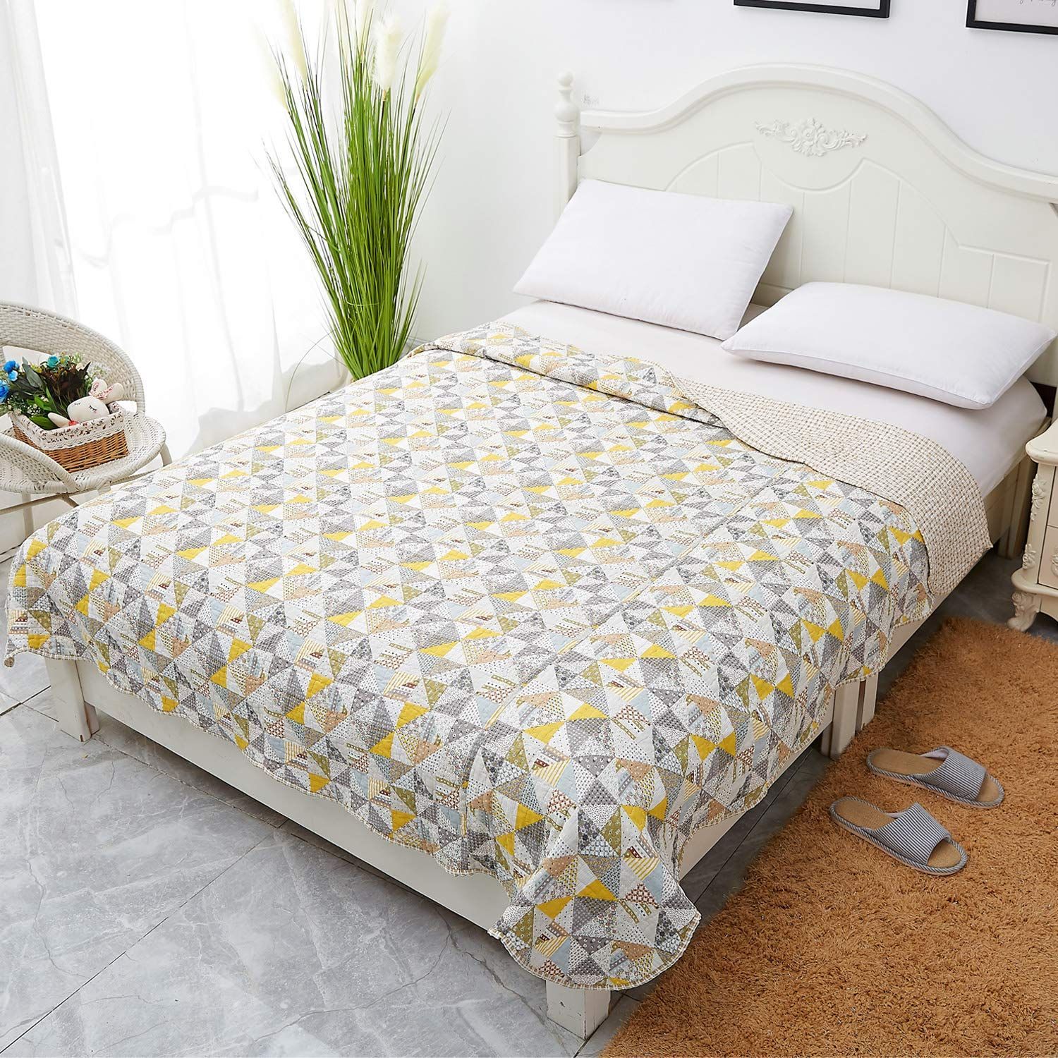 約190X240cm 四季通用 チエック リバーシブル 水洗いキルト こたつ中