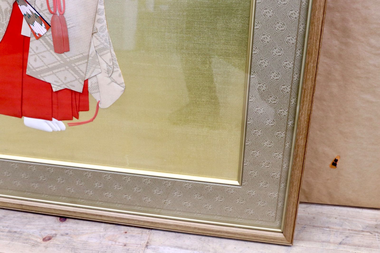 GMIH426○日本画 額装 能装束人物画｜岡崎清光堂 額装 最高級