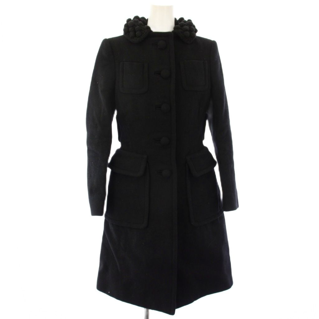 プラダ PRADA ロングコート ウール 襟デザイン アウター 38 黒