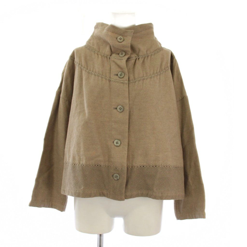 イッセイミヤケ ISSEY MIYAKE haat スタンドカラージャケット カシミヤ