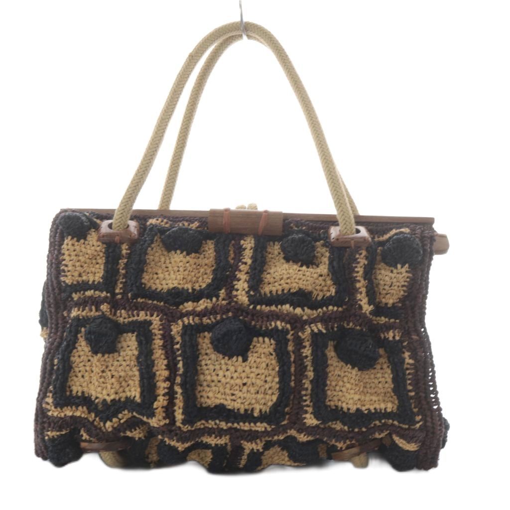 ジャマンピュエッシュ JAMIN PUECH ハンドバッグ ラフィア ベージュ