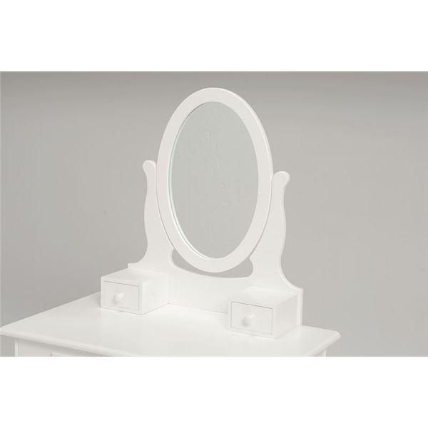 ドレッサー/化粧台 〔幅70cm〕 ホワイト 引き出し1杯 アクセサリー