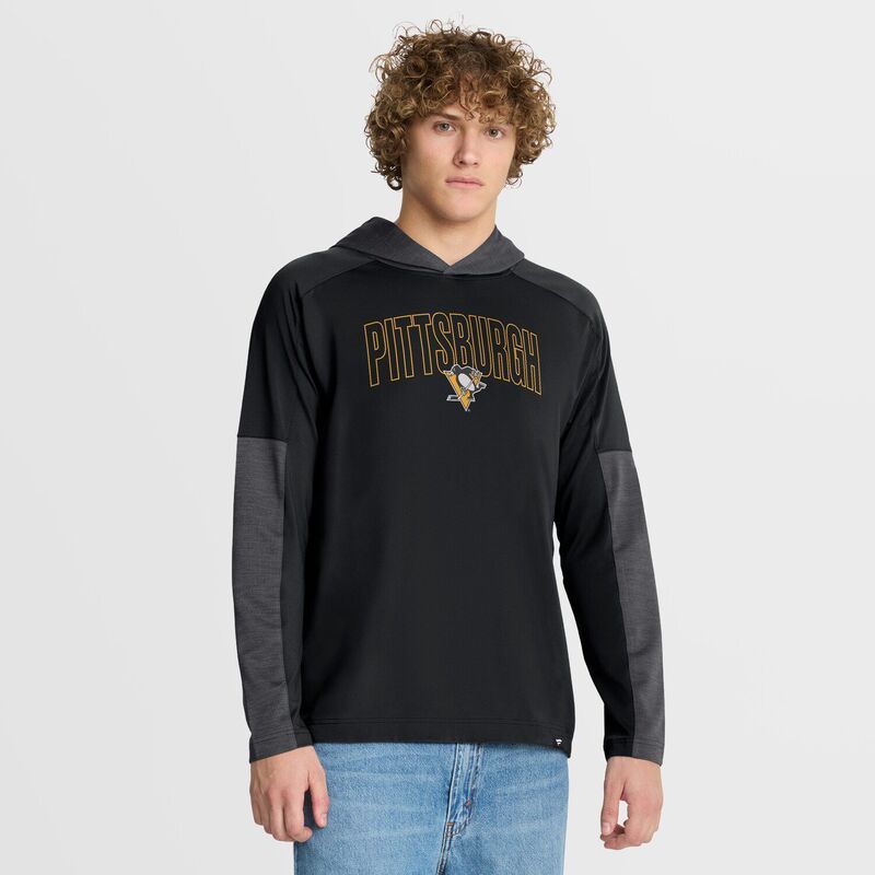 ファナティクス メンズ トップス Tシャツ パーカー Mens Fanatics Black Pittsburgh Penguins Penalty Shot Long Sleeve Hoodie TShirt Png Black ブラック
