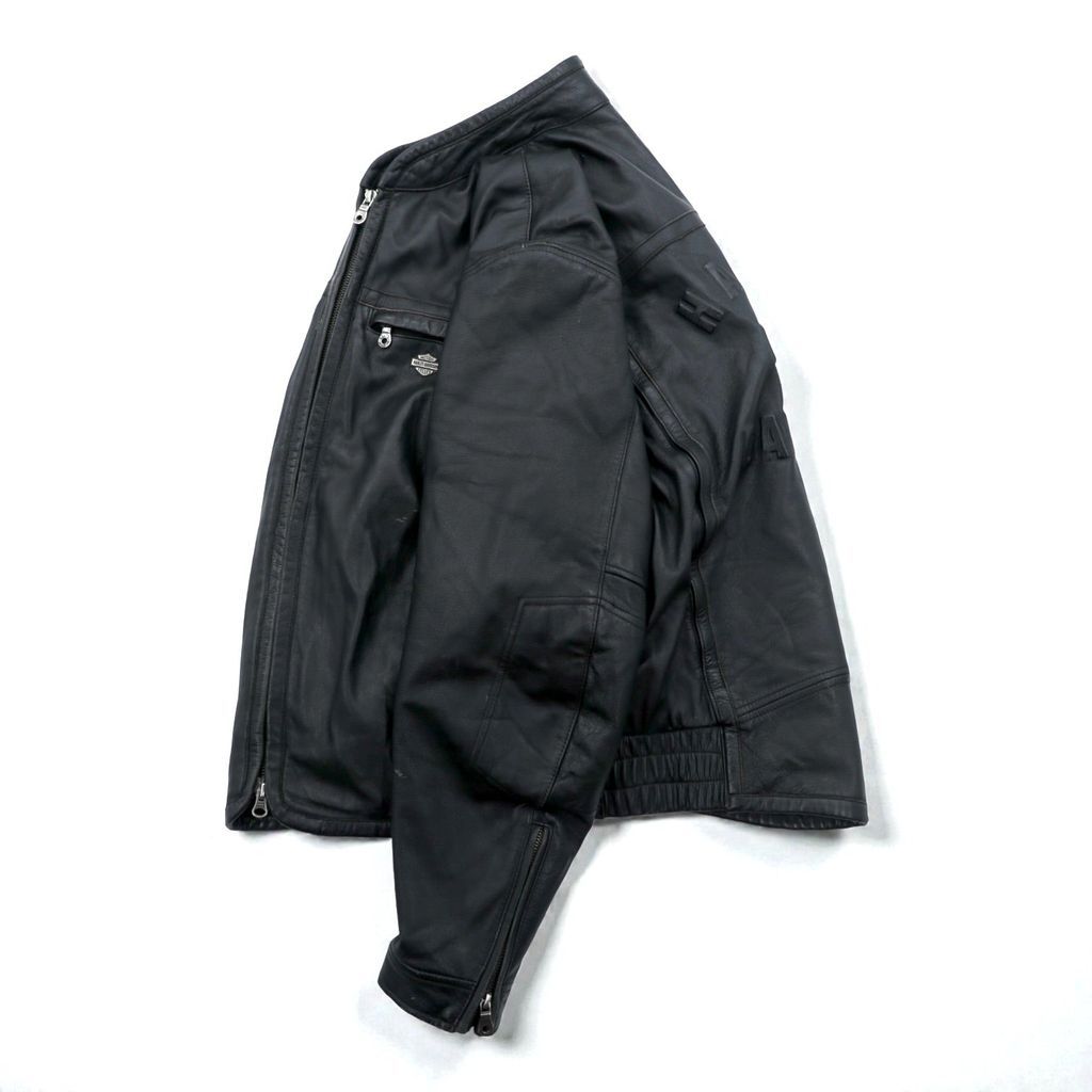 HARLEY DAVIDSON シングル ライダースジャケット L ブラック ダブル