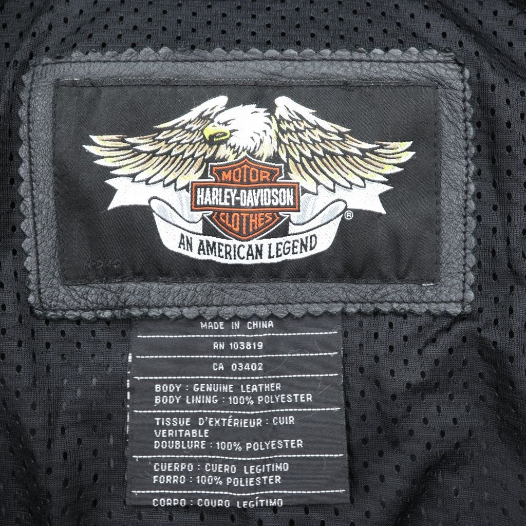 HARLEY DAVIDSON シングル ライダースジャケット L ブラック ダブル
