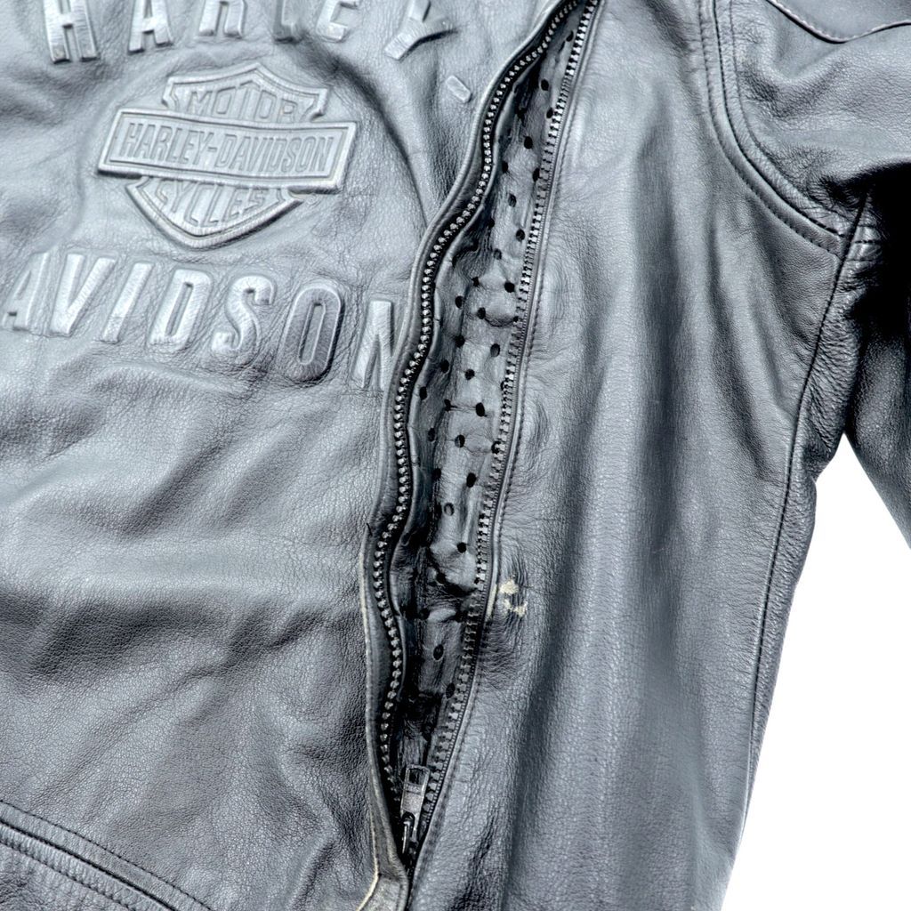 HARLEY DAVIDSON シングル ライダースジャケット L ブラック ダブル
