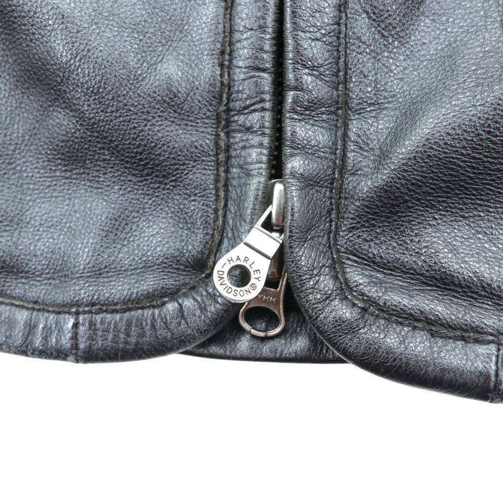 HARLEY DAVIDSON シングル ライダースジャケット L ブラック ダブル