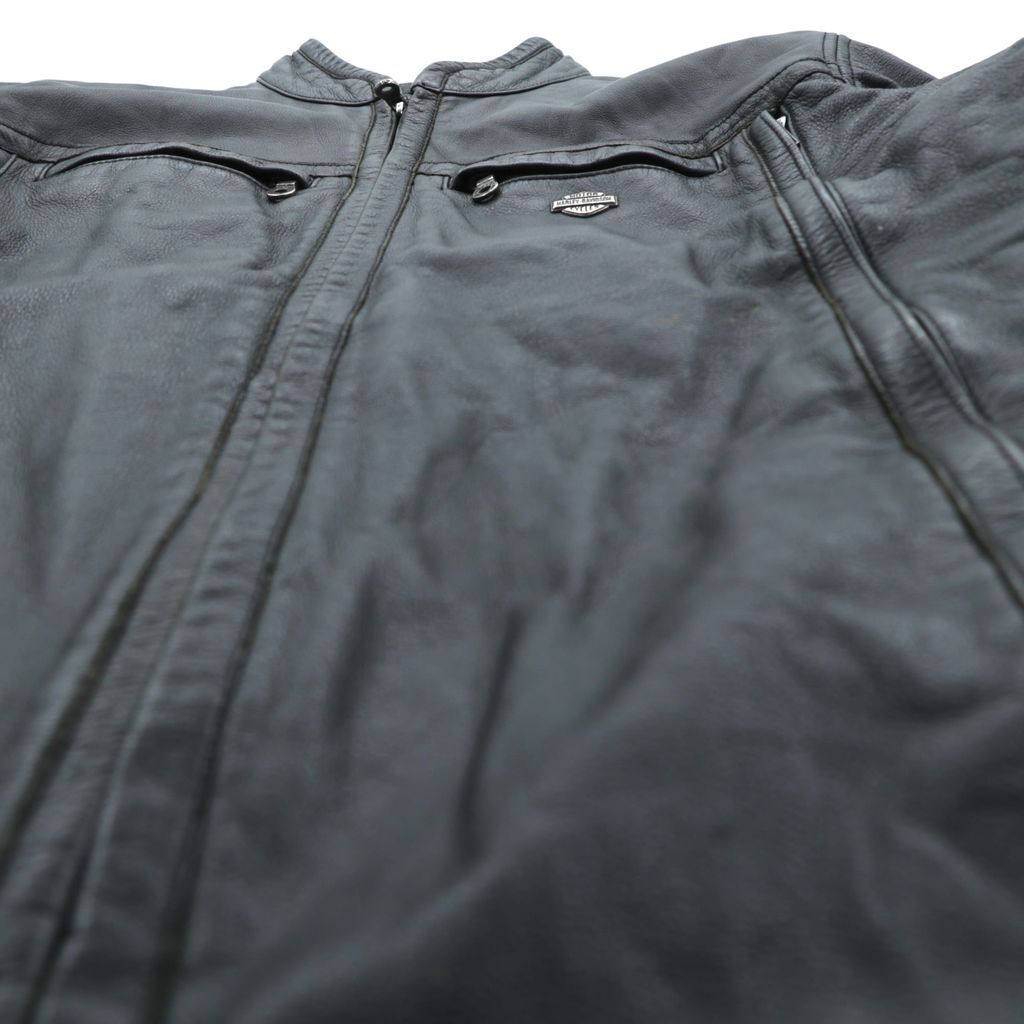 HARLEY DAVIDSON シングル ライダースジャケット L ブラック ダブル