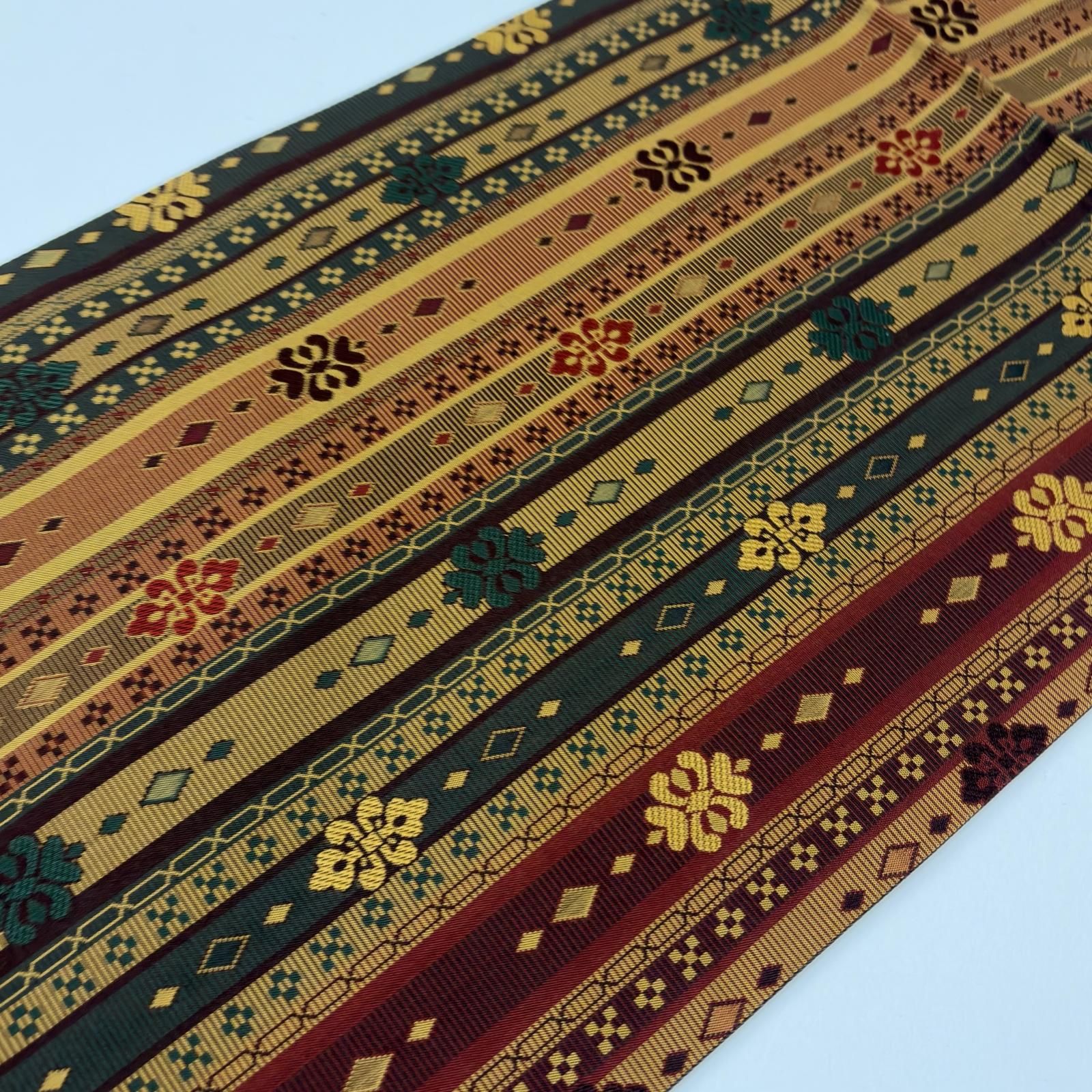 袋帯 正絹 全通 織柄 間道 粋なデザイン MA-4218 - メルカリ