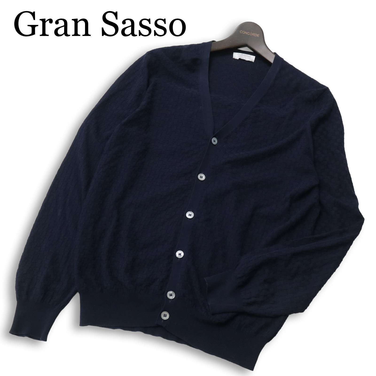 イタリア製☆ Gran Sasso グランサッソ 通年 チェック コットン ニット 