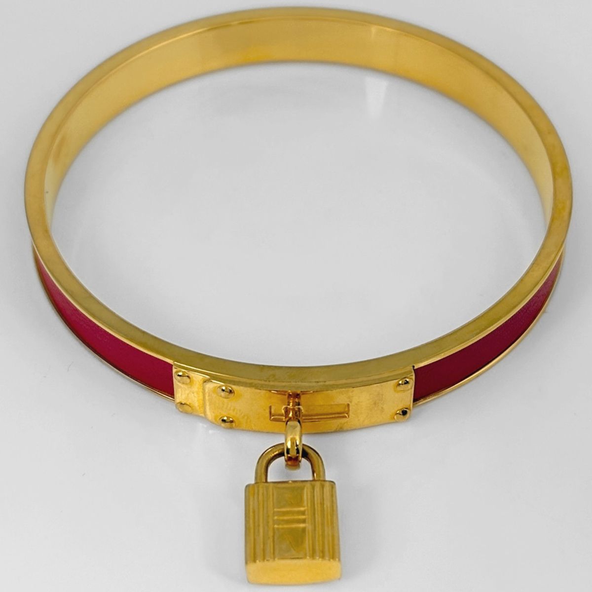 エルメス HERMES ケリー バングル 腕輪 カデナ バングル GP レザー