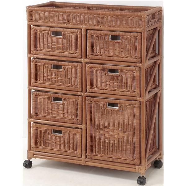 ランドリーチェスト ワイド 74cm幅 4段 ブラウン - メルカリ