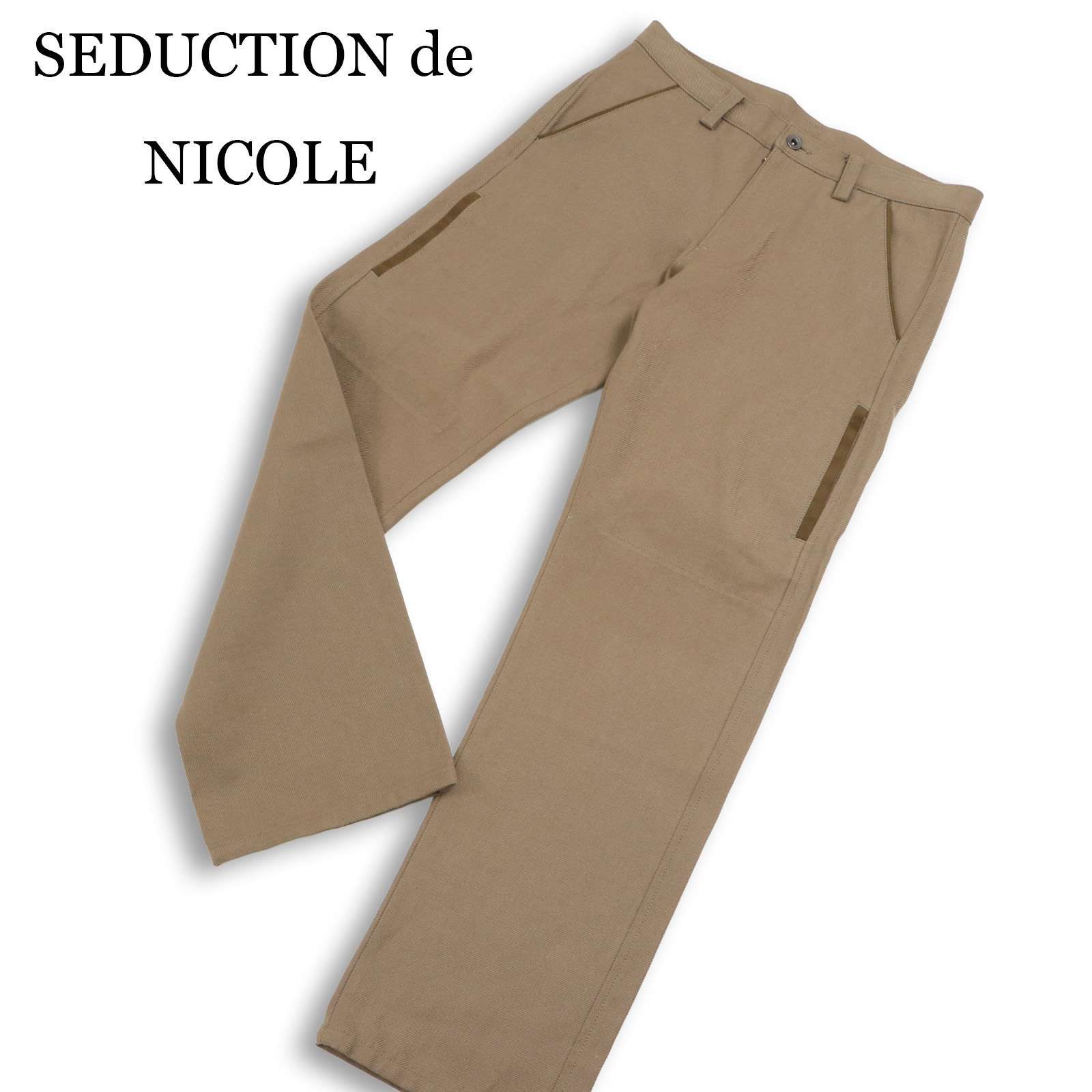 SEDUCTION de NICOLE ニコル 通年 ウール混 チノ ワーク パンツ Sz.46 メンズ キャメル ベージュ