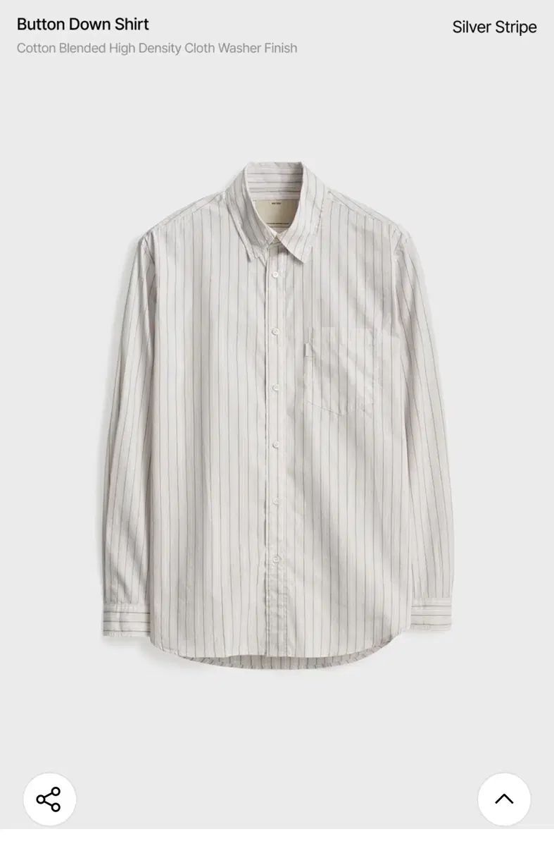 ポッタリー ボタン ダウン シャツ シルバー ストライプ