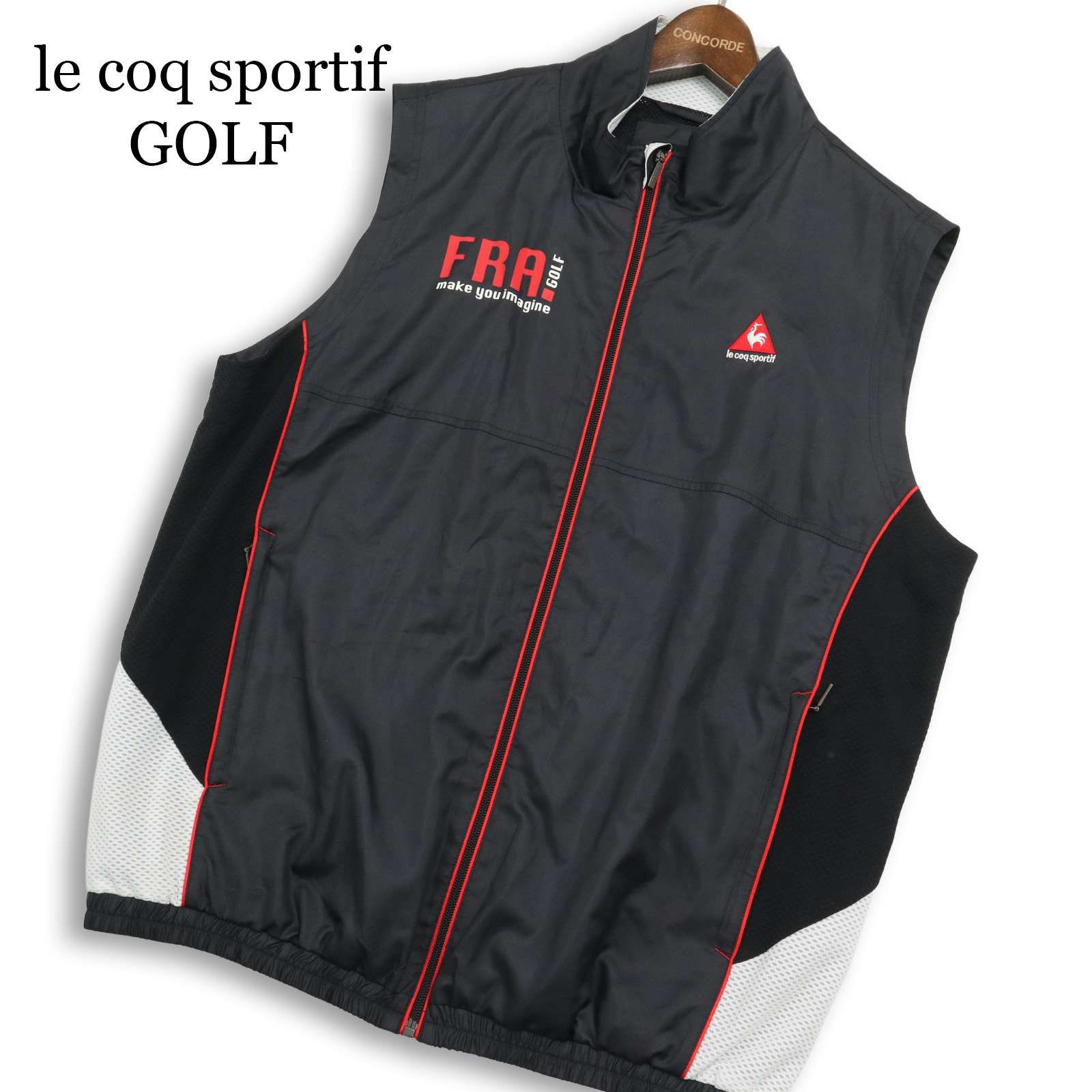le coq sportif GOLF ルコック ゴルフ ロゴ刺繍☆ 切替 ジップ ベスト