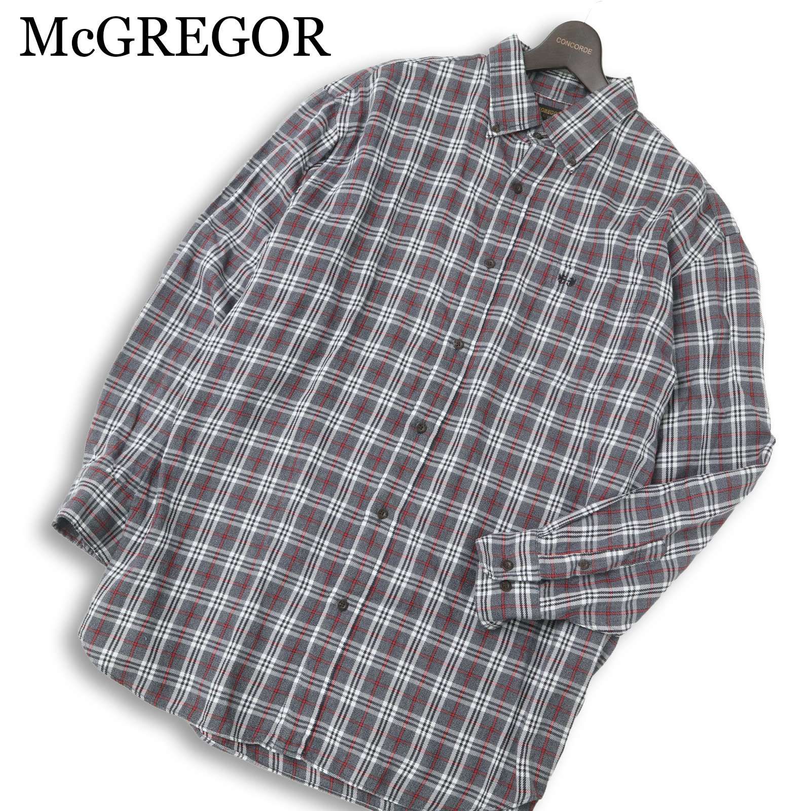 McGREGOR マクレガー 通年 ロゴ刺繍☆ チェック 長袖 ボタンダウン