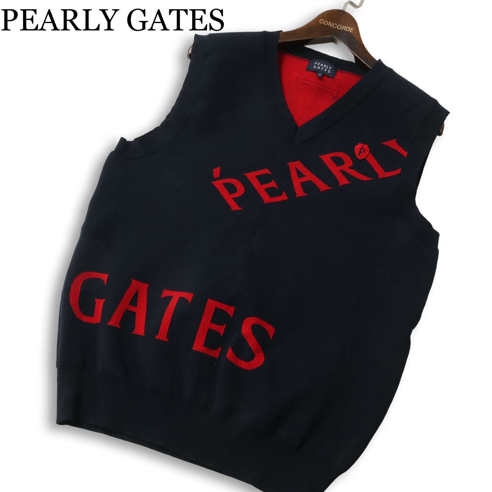 PEARLY GATES パーリーゲイツ ゴルフ 通年 ワッペン☆ ビッグ ロゴ V