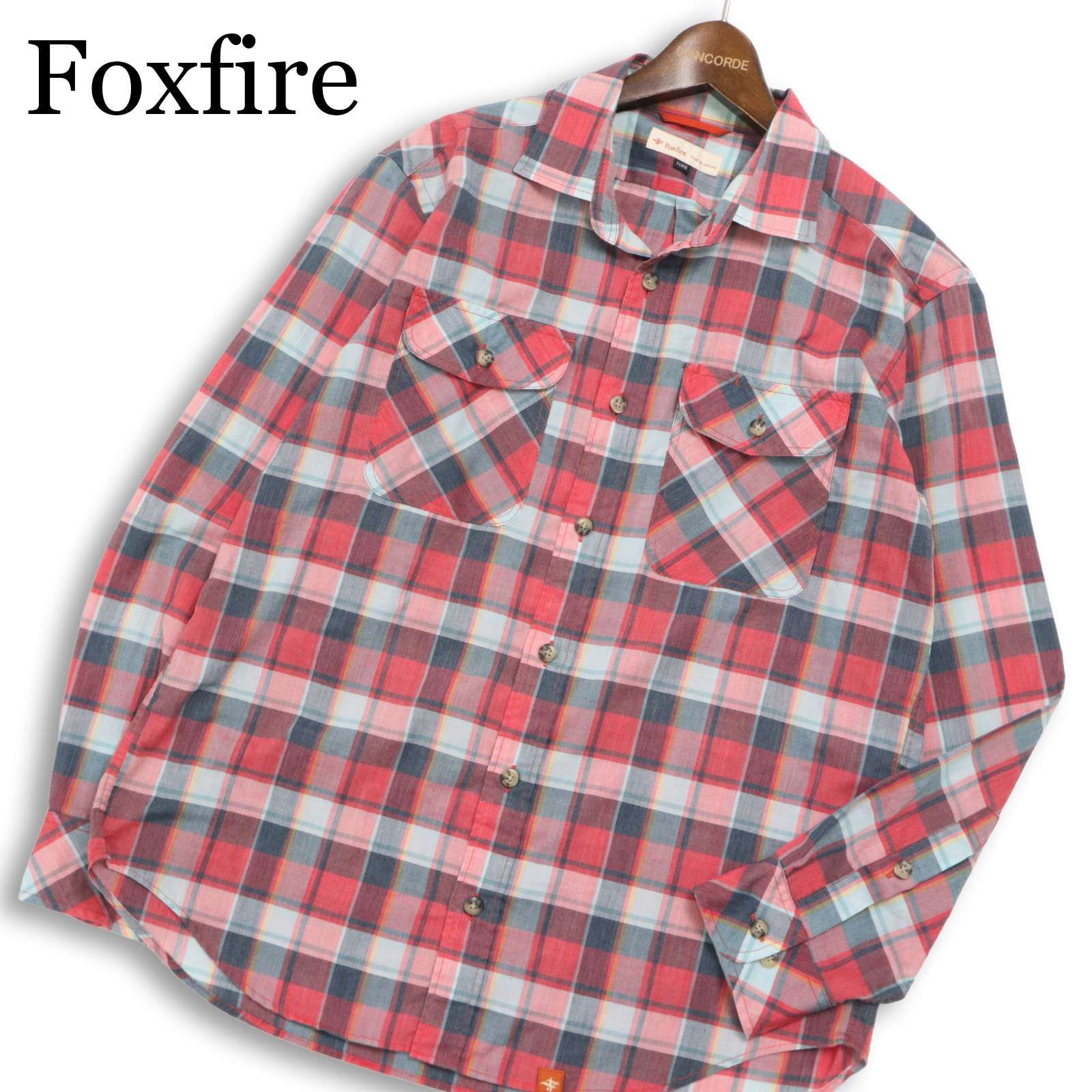Foxfire フォックスファイヤー 春夏☆ チェック 長袖 ワーク シャツ Sz