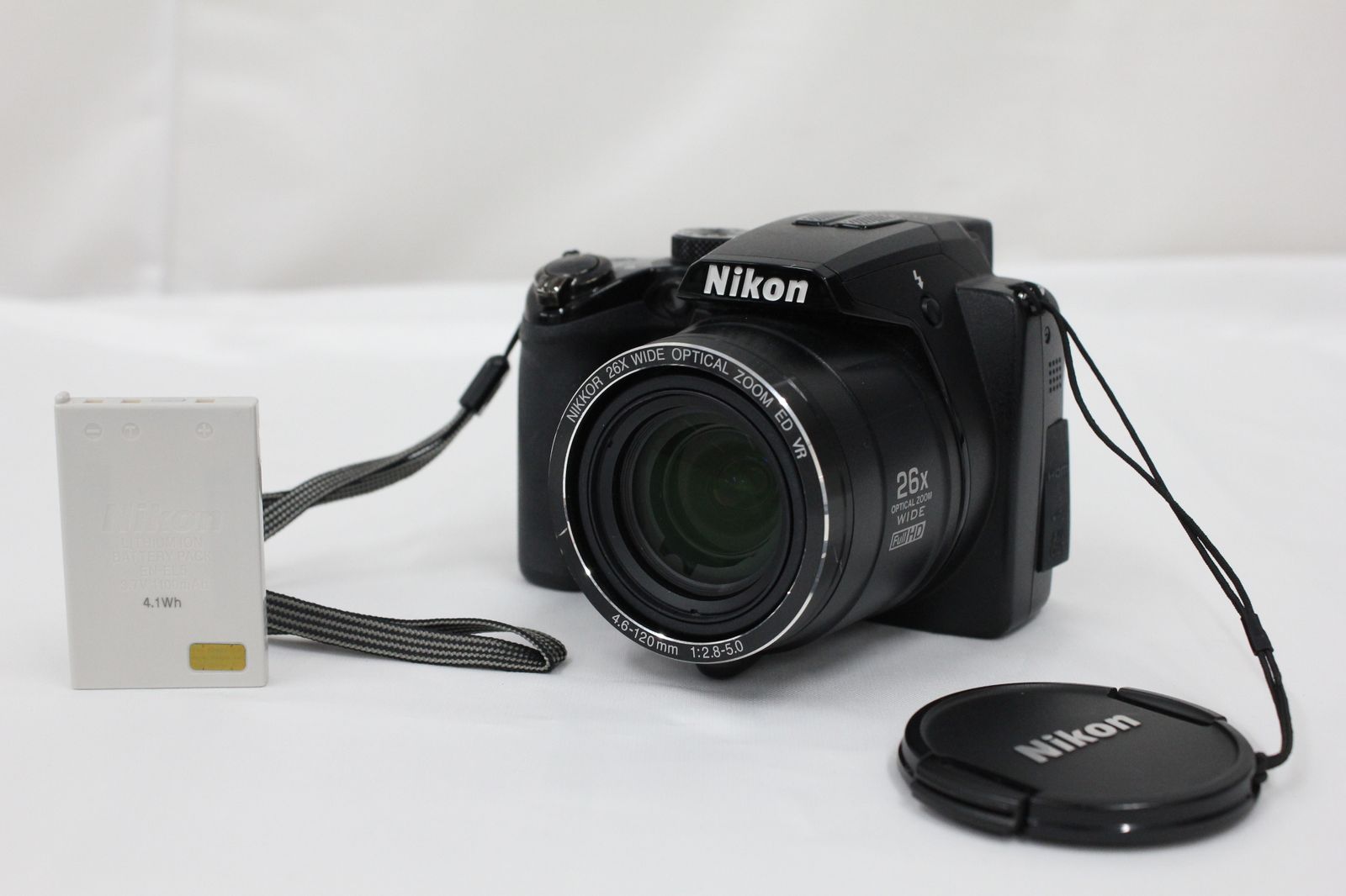 返品保証】 ニコン Nikon COOLPIX P100 ブラック 26x バッテリー付き