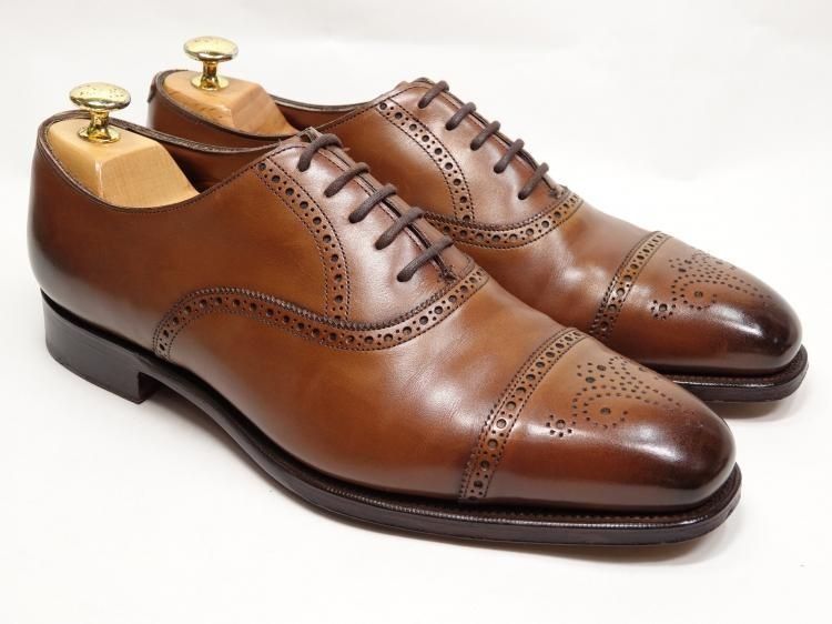 223 / 0217 極上 エドワードグリーン メダリオンキャップトゥ ダーク