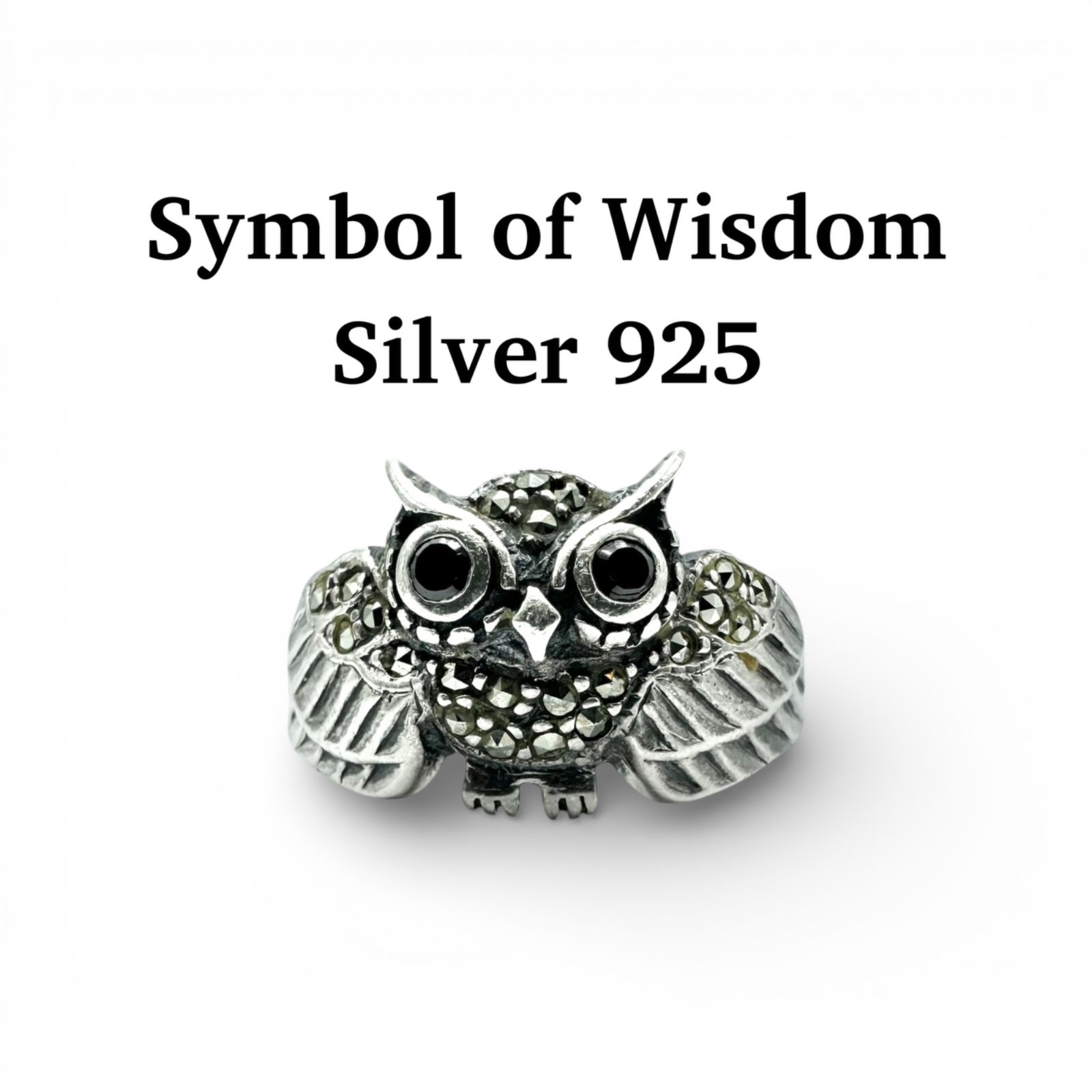 知恵と洞察】フクロウ Silver 925 刻印 90s Vintage Design Ring