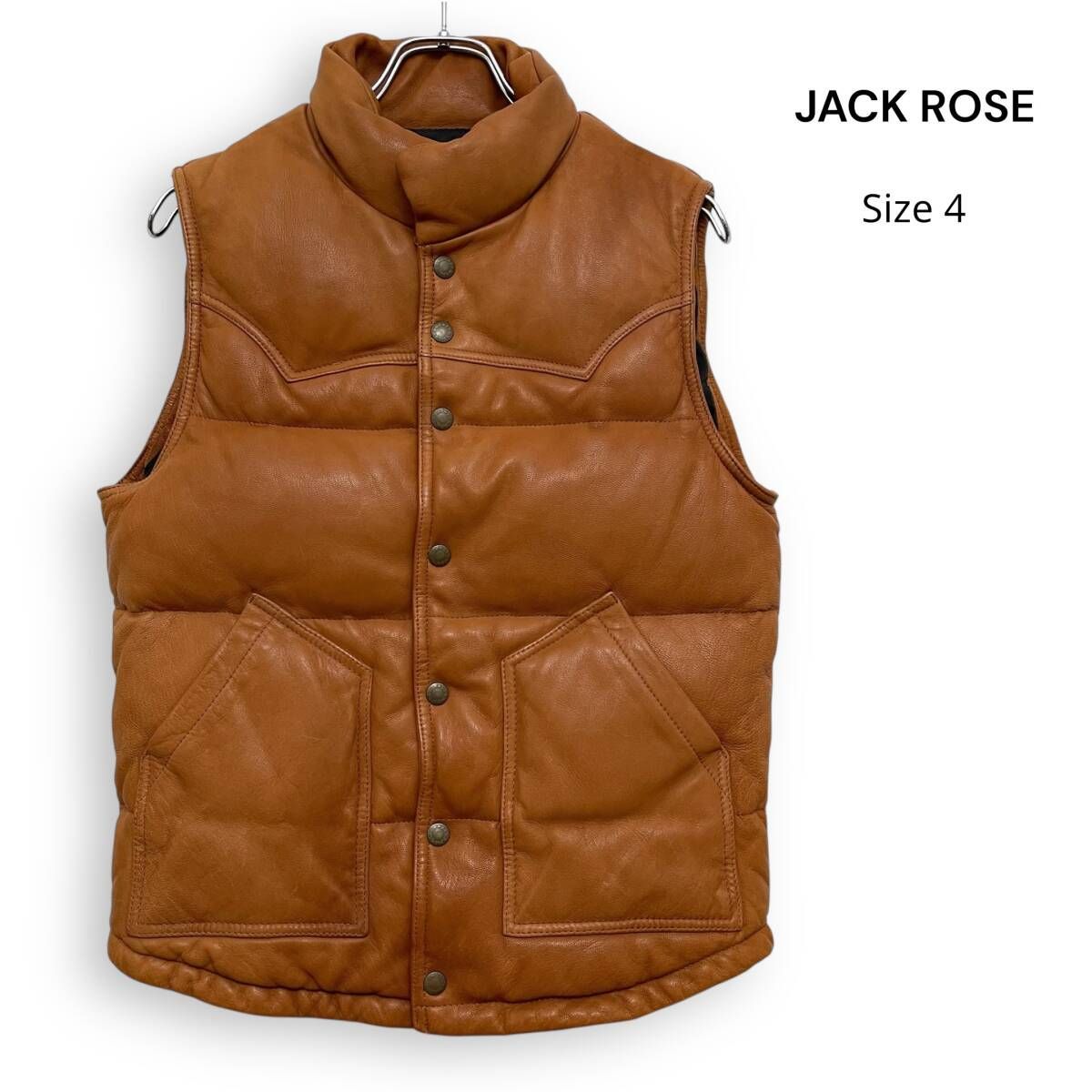 ダウン ベスト ブラウン M2636 JACK ROSE ジャックローズ レザー