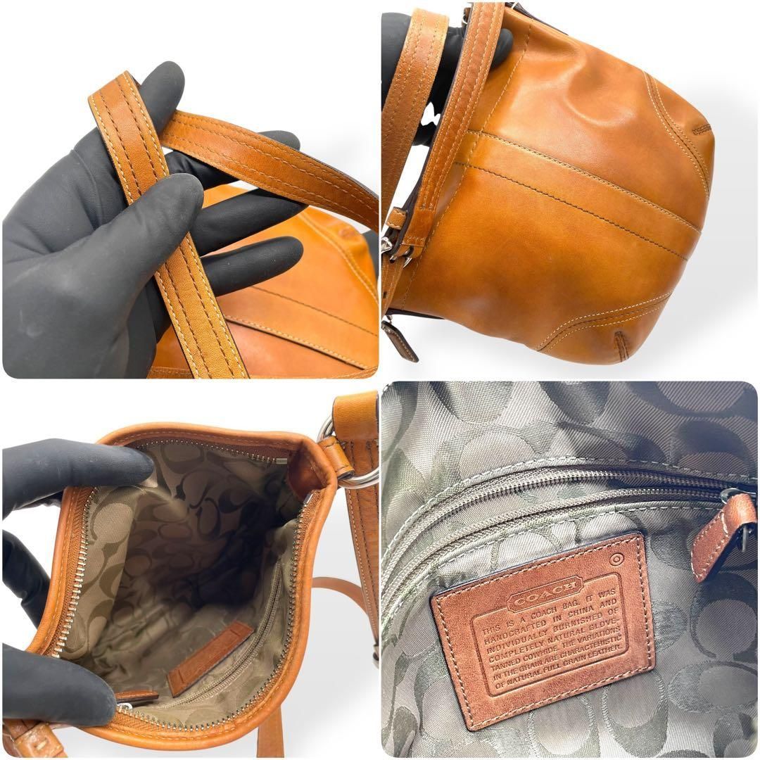 極美品 COACH オールドコーチ ショルダーバッグ 斜め掛け レザー