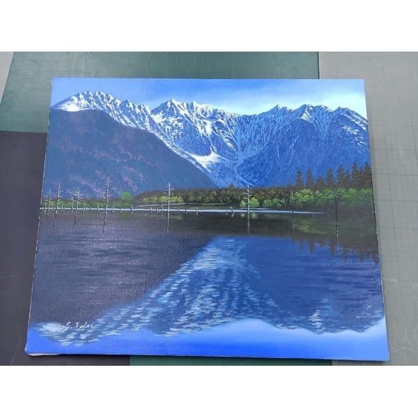 受注生産 〕油絵額 F10号 坪井志朗 「上高地大正池」 油絵用額縁 油彩