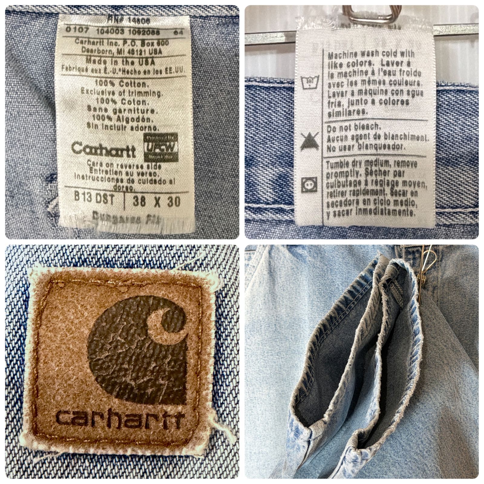00s USA製 Carhartt カーハート シングルニー デニムペインターパンツ 