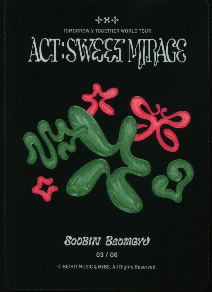 TXT ACT:SWEET MIRAGE BEOMGYU/SOOBIN ミニフォトカード 3/6 - メルカリ