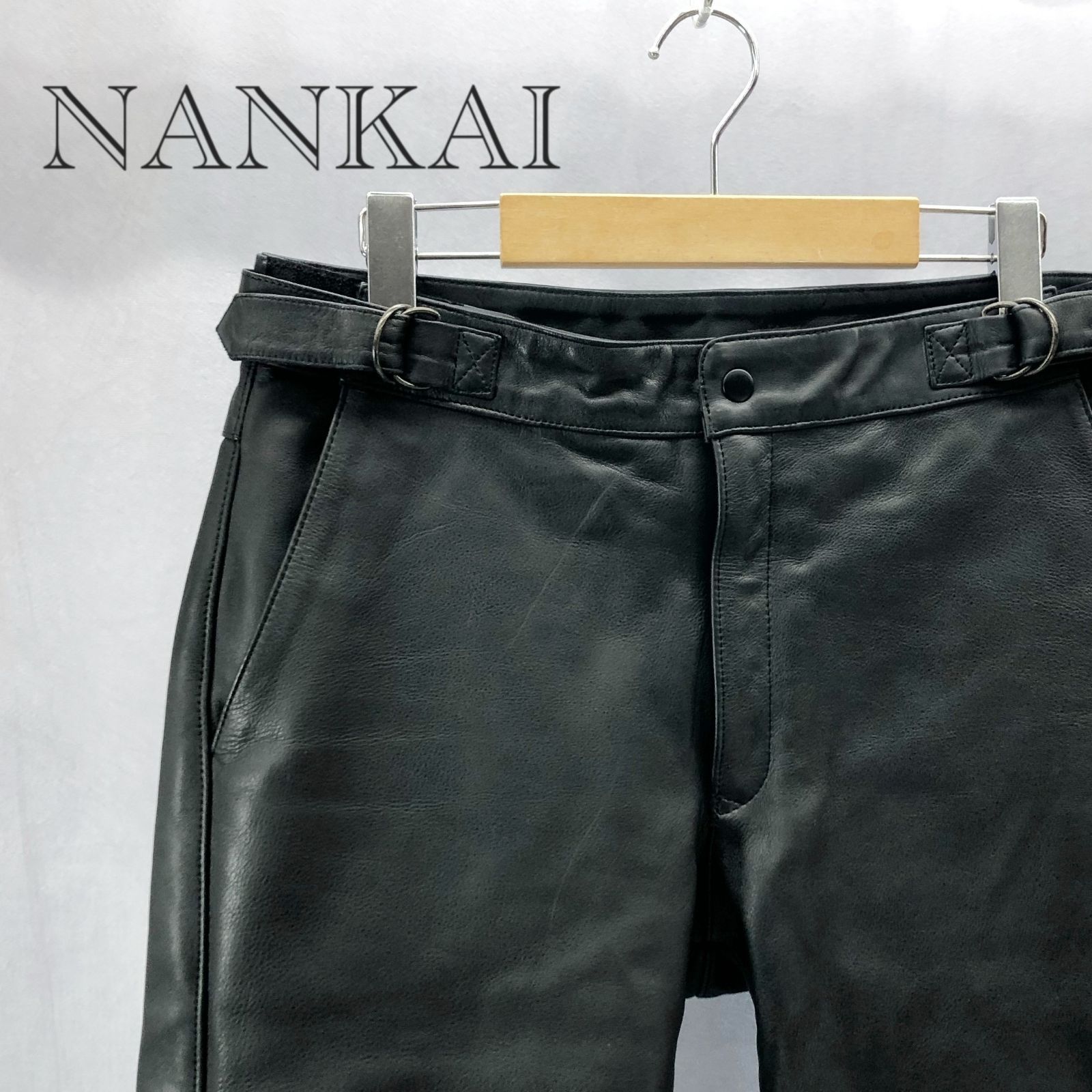 NANKAI 南海 ナンカイ レザーパンツ 革 パンツ LL ブラック メンズ