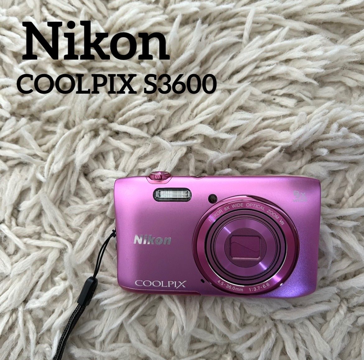 【美品】Nikon COOLPIX S3600 ピンク　動作確認済 ✨極美品✨】Nikon COOLPIX S3600 コンデジ 平成レトロ ピンク - メルカリ