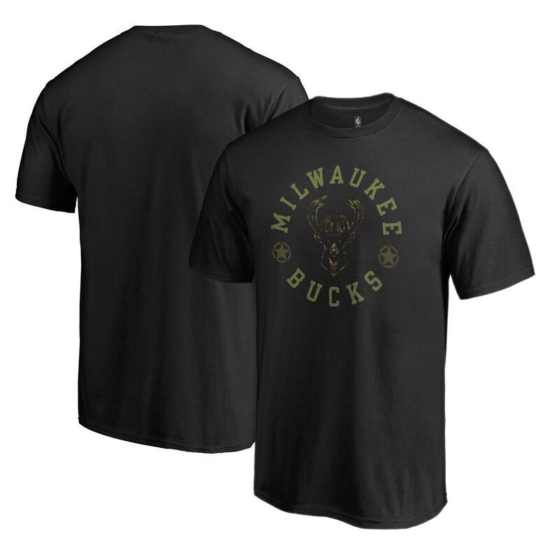 アンブランデッド メンズ トップス Tシャツ Unbranded Mens Fanatics Branded Black Milwaukee Bucks Liberty TShirt Buk Black ブラック