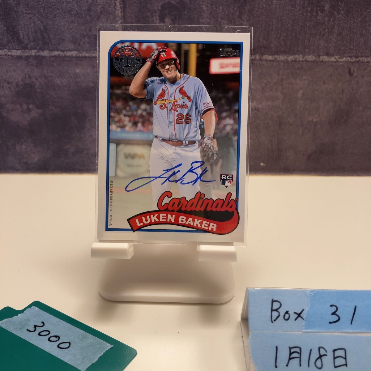 2024 Topps Luken Baker 直筆サインカード St. Louis Cardinals 35th