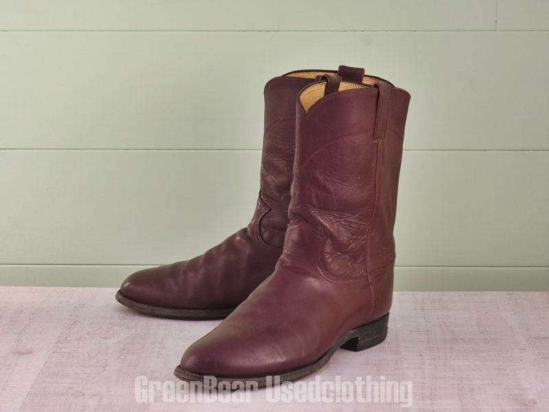 D148 USA製 Justin ビンテージ ペコスブーツ 茶 メンズ 10D 28cm