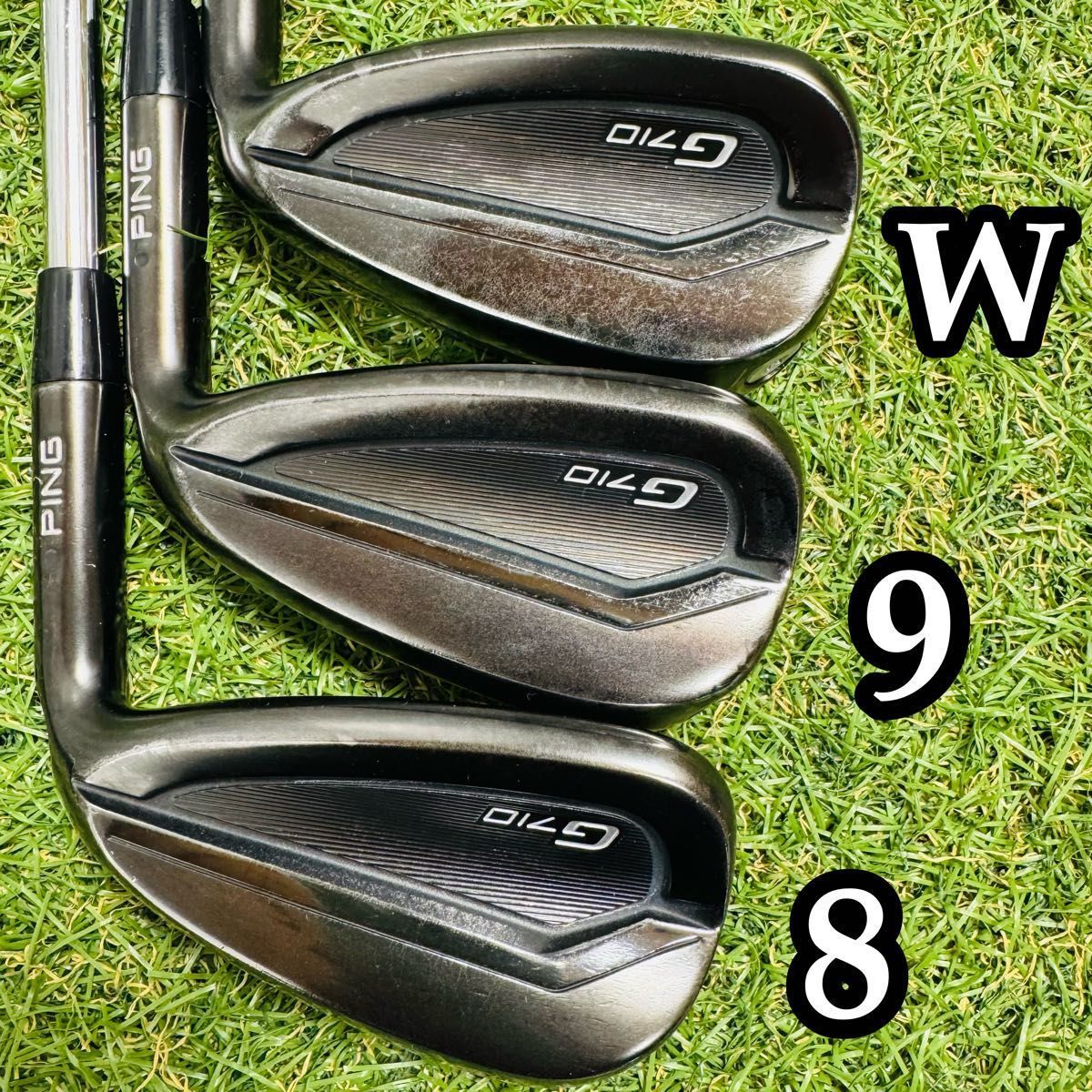 良品】ピン G710 黒ドット メンズアイアンセット 5本 スチール S