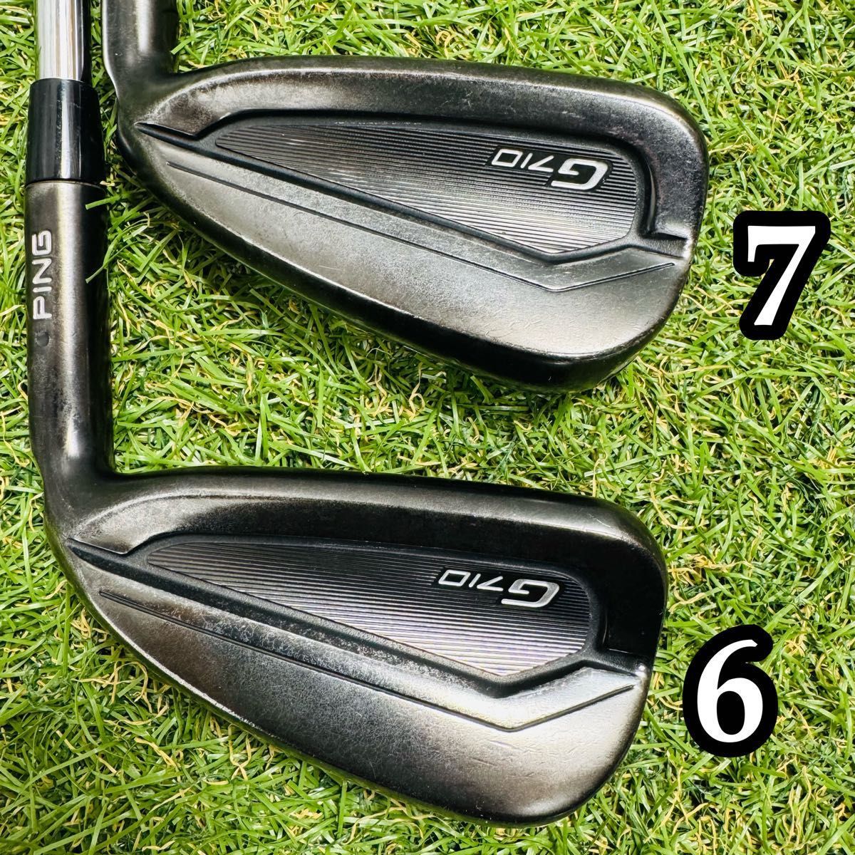 良品】ピン G710 黒ドット メンズアイアンセット 5本 スチール S