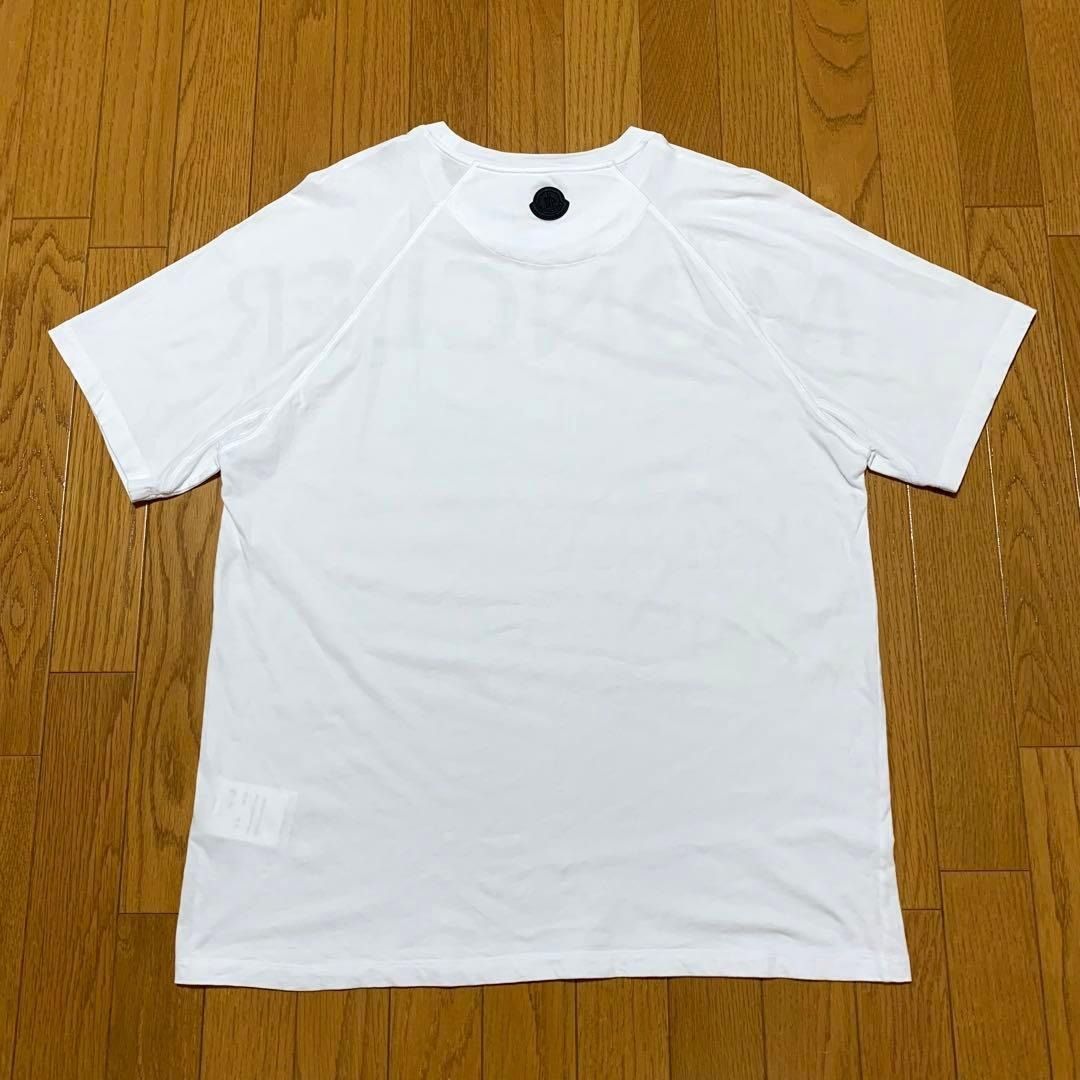 モンクレール Tシャツ 黒文字 ホワイト XL 国内正規品 4S241