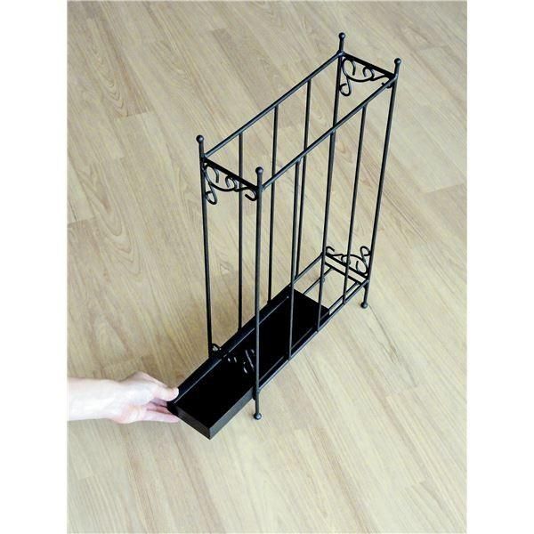 アンブレラスタンド 傘立て 幅10.5cm スリム ホワイト スチール製 受皿