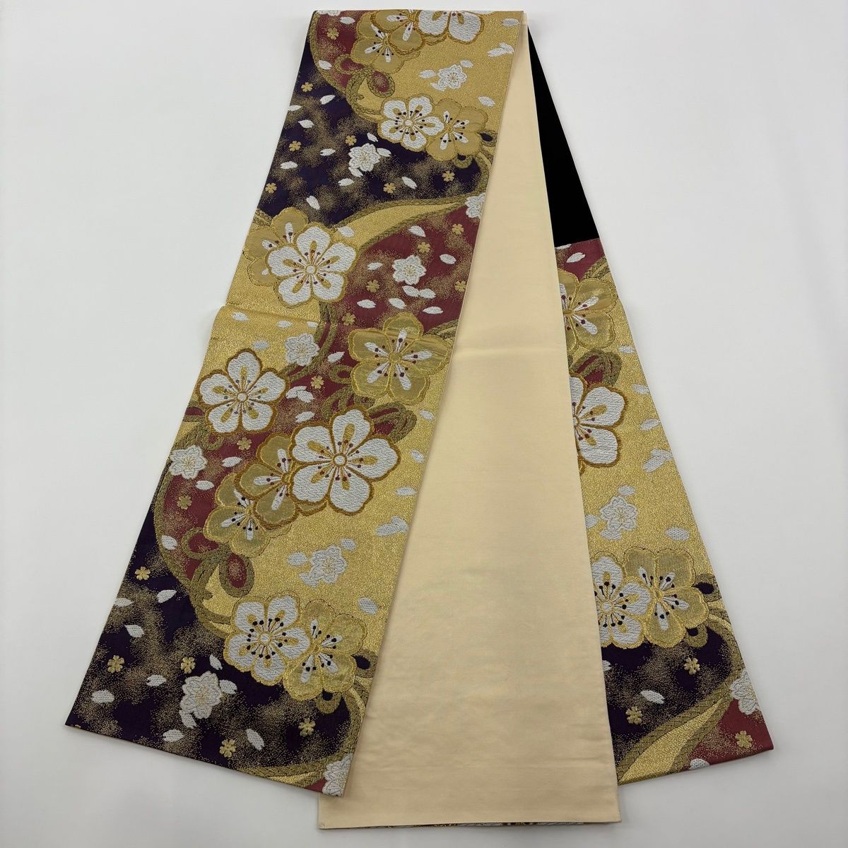 振袖 身丈169.5cm 裄丈67.5cm L 袷 袋帯フルセット 桜 乱菊 金糸 金彩