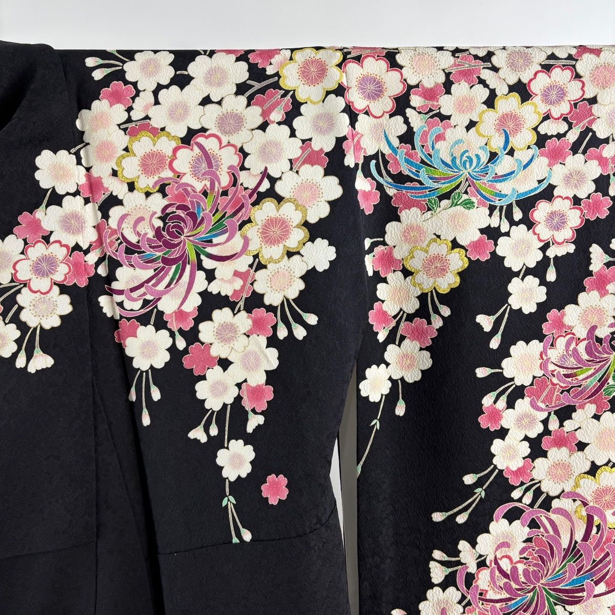 振袖 身丈169.5cm 裄丈67.5cm L 袷 袋帯フルセット 桜 乱菊 金糸 金彩