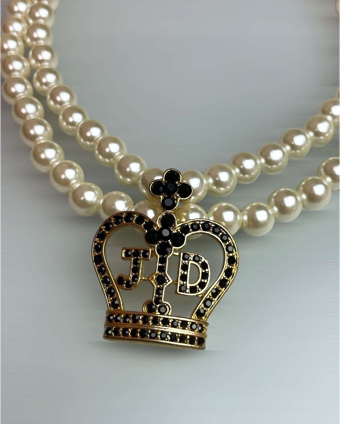 美品 【希少】JESUS DIAMANTE | 2連パール クラウンロゴネックレス